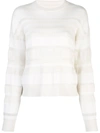 PROENZA SCHOULER OVERSIZED STRIPED KNIT CREW NECK