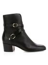 JIMMY CHOO Harker Buckle Leather Ankle Boots