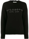 PHILOSOPHY DI LORENZO SERAFINI EMBELLISHED LOGO SWEATER