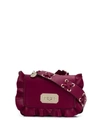 RED VALENTINO RED VALENTINO RED(V) RUFFLE-TRIMMED CROSS-BODY BAG