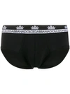 DOLCE & GABBANA CONTRASTING CROWN AND BRAND LOGO BRIEFS