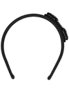 Ferragamo Rhinestone Bow Headband In Black