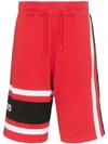 Givenchy Logo-embroidered Cotton-jersey Track Shorts In Red