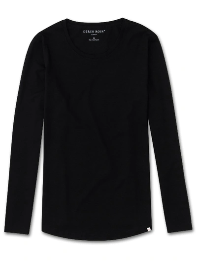 Derek Rose Women's Long Sleeve T-shirt Lara Micro Modal Stretch Black