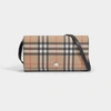 BURBERRY Hannah Vintage Check Clutch in Antique Yellow Cotton