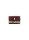 ALEXANDER MCQUEEN SKULL CHARM PYTHON EMBOSSED COLOURBLOCK LEATHER COIN WALLET