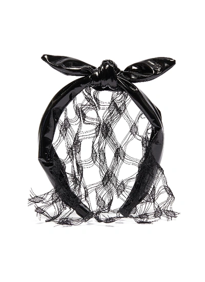 Maison Michel Veil Bow Patent Headband