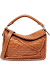 LOEWE PUZZLE SMALL WOVEN LEATHER SHOULDER BAG