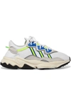 ADIDAS ORIGINALS OZWEEGO GROSGRAIN-TRIMMED SUEDE, RUBBER AND MESH SNEAKERS