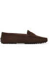 Tod's Gommini Brown Suede Driving Loafers In Brown
