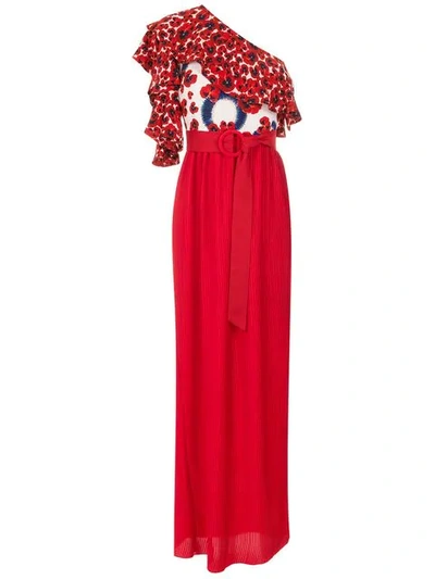 Isolda Abalone Maxi Dress In Red