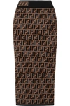 FENDI JACQUARD-KNIT MIDI SKIRT