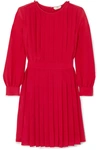 FENDI PLEATED SILK CREPE DE CHINE DRESS