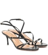 Aquazzura Carolyne Leather Strappy Sandals In Black