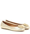 TORY BURCH MINNIE TRAVEL LEATHER BALLET FLATS,P00400685