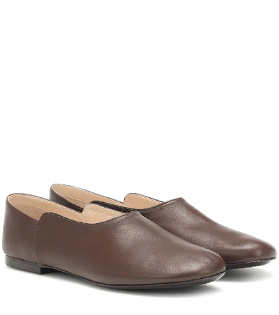 The Row Boheme Leather Loafers In Brown