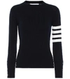 Thom Browne Striped-sleeve Merino-wool Knit Jumper In Blue