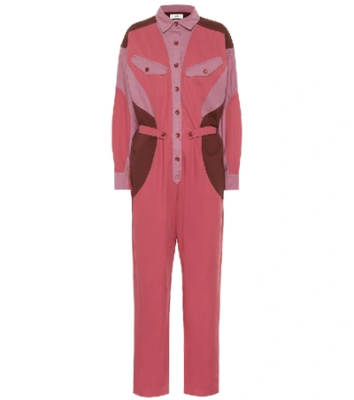 Isabel Marant Étoile Guan Colorblock Button-front Jumpsuit In Pink