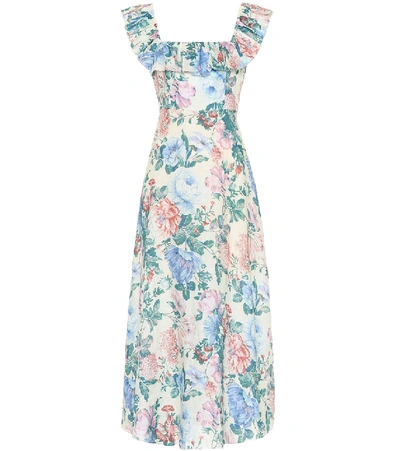Zimmermann Verity Floral Linen Dress In Multicoloured