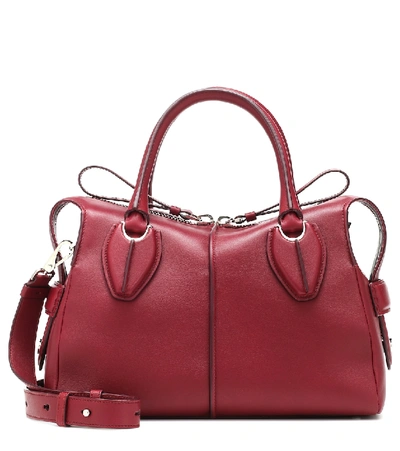 Tod's D-styling Small Leather Shoulder Bag In Burgundy