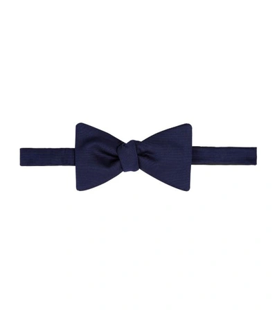 Eton Grosgrain Silk Bow Tie In Blue