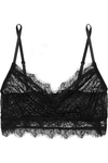 ANINE BING ANINE BING WOMAN RUCHED LACE BRALETTE BLACK,3074457345620759338