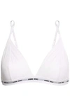 ANINE BING ANINE BING WOMAN TULLE SOFT-CUP TRIANGLE BRA WHITE,3074457345620634261