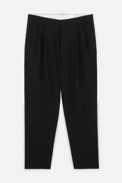 Ami Alexandre Mattiussi Pleated Straight Fit Trousers In Black