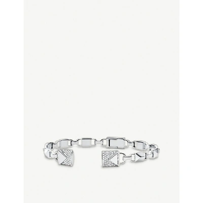 Michael Kors Mercer Link Silver Pave-embellished Padlock Bracelet