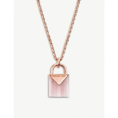 Michael Kors Kors Candy Rose Gold-plated Silver Padlock Necklace | ModeSens