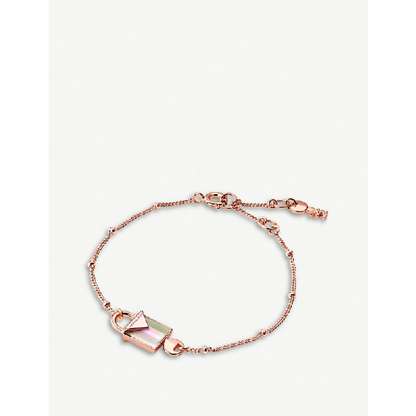 michael kors rose gold padlock bracelet