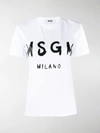 Msgm Signature Logo Print T-shirt In White