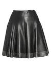 ALAÏA Leather Studded A-Line Skirt
