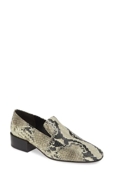 Via Spiga Women's Baudelaire Square-toe Snakeskin-embossed Leather Loafers In Roccia