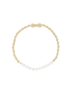 BURBERRY PEARL DETAIL BICYCLE CHAIN GOLD-PLATED NECKLACE