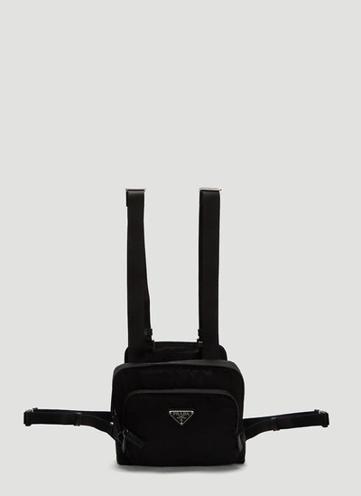 Prada Nylon Harness Bag In Black