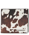 BURBERRY Cow Print Leather Bifold Wallet,5057865665054