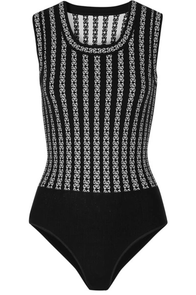 Alaïa Jacquard-knit Bodysuit In Black