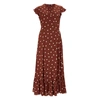 BAUKJEN Genevieve Wrap Dress Cinnamon & Soft White Polka Print