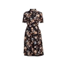 RUMOUR LONDON AKIKO KIMONO-STYLE SILK WRAP DRESS WITH ORIENTAL PRINT IN BLACK