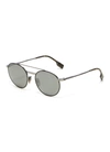 BURBERRY DOUBLE BRIDGE METAL ROUND SUNGLASSES