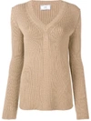 AMI ALEXANDRE MATTIUSSI V COLLAR RIB SWEATER