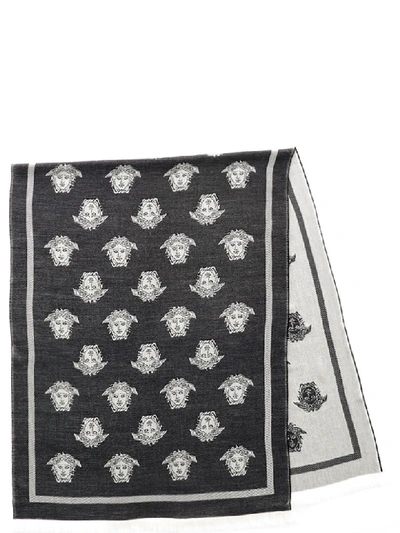 Versace Medusa Scarf In Black & White