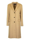 AGNONA CASHMERE SLIM COAT, CAMEL,10976428