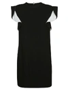 Givenchy Ruffled Short-sleeve Crepe Dress In Black