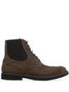 ELEVENTY PERFORATED LACE-UP BOOTS