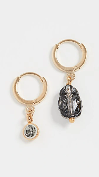 Isabel Marant Vedette Gold And Silver-tone And Crystal Earrings