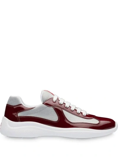 Prada Technical Fabric Sneakers In Red