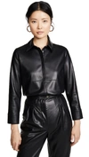 Nanushka Button-up Long-sleeve Shirt In Black