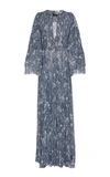 J MENDEL PATTERNED PLEAT-ACCENTED SILK GOWN,759264
